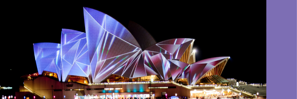 GLAM Session image of Opera House lit up at night 