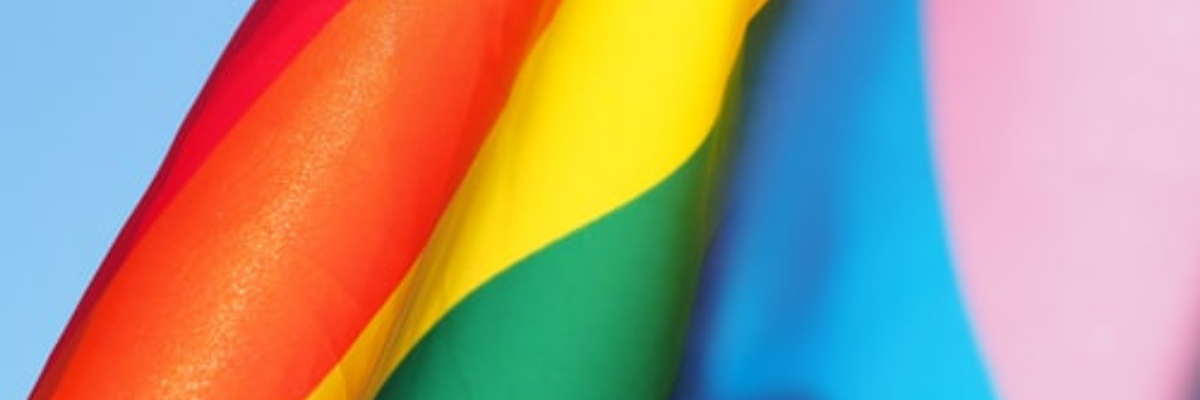 Close up of a rainbow flag
