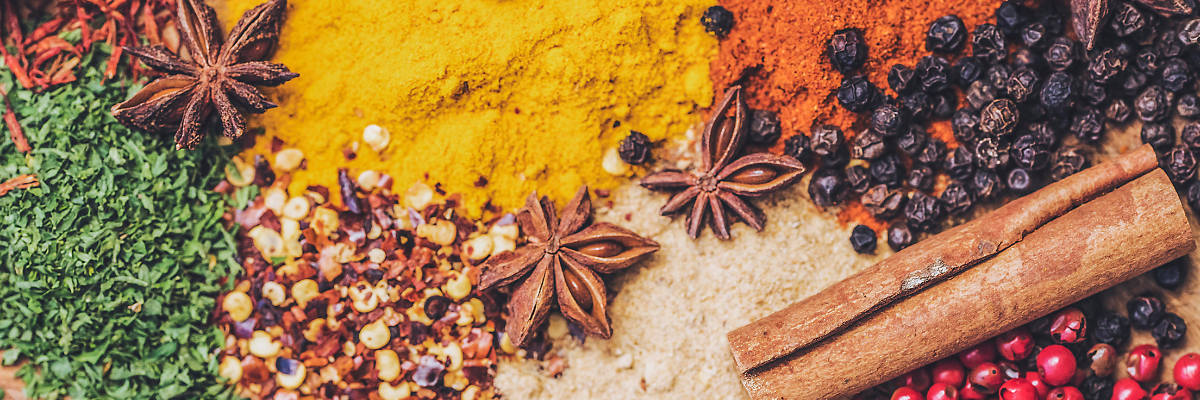 Image of brightly coloured spices 